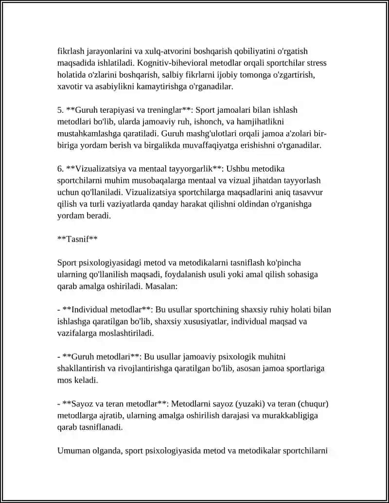 SPORT PSIHOLOGIYASIDA METOD VA METODIKA HAQIDA TUSHUNCHA 4