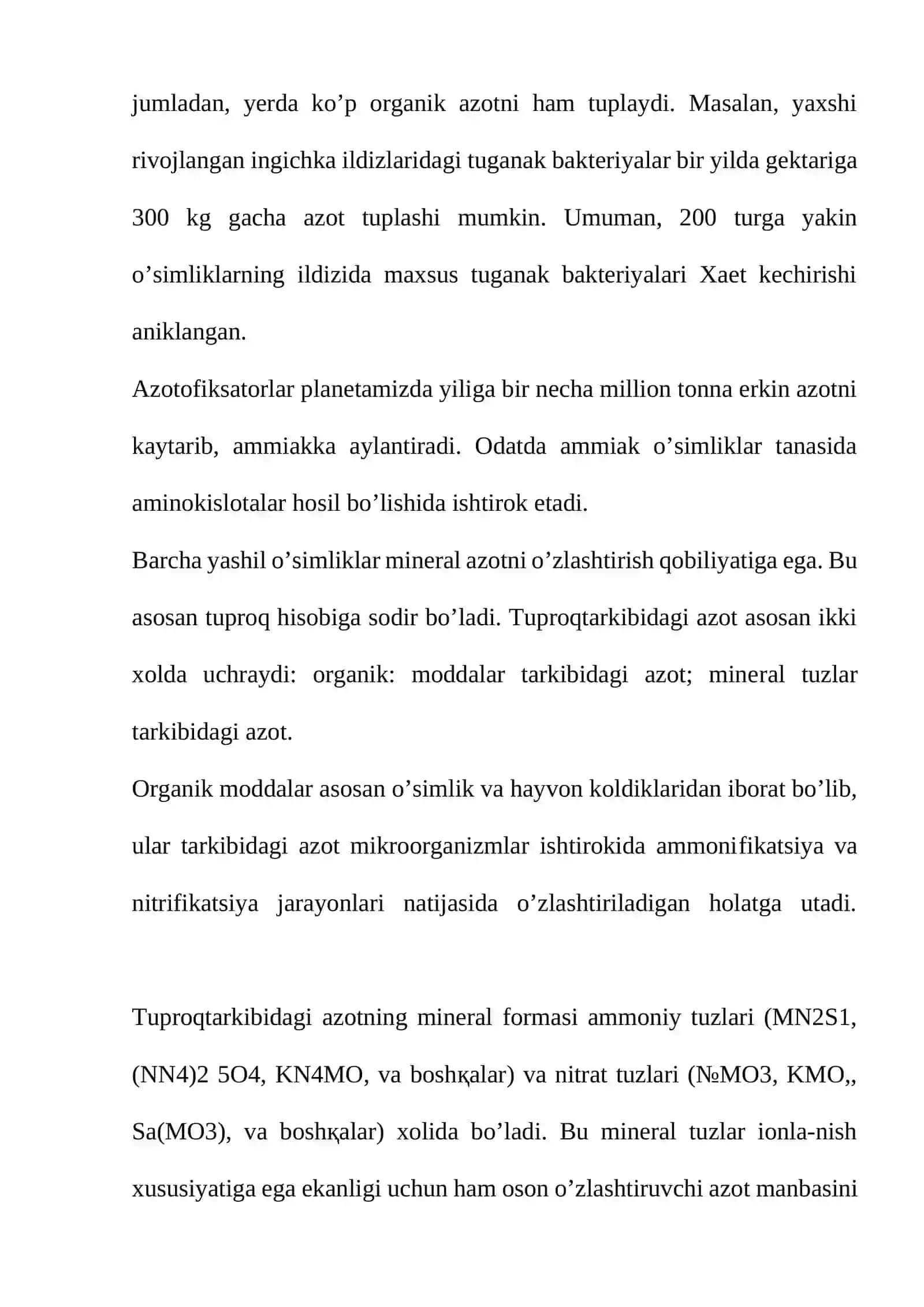 Azotning o'simliklarni rivojlanish davrlari va xosiliga ta'siri 4