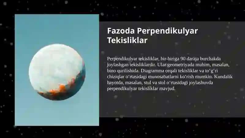 Fazoda perpendikulyar to‘g‘ri chiziqlar va tekisliklar 4