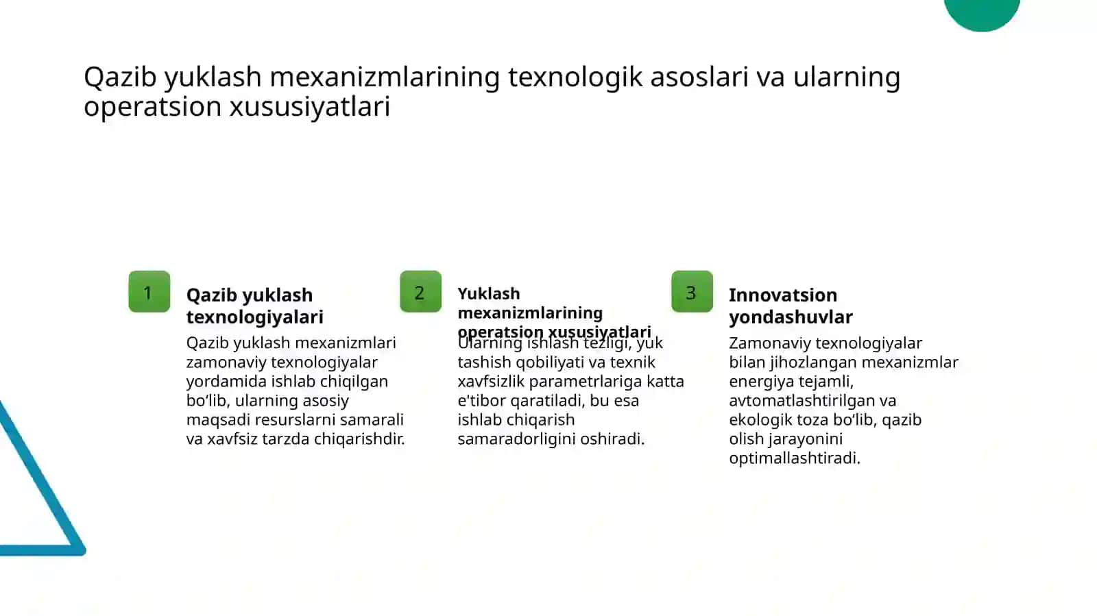 Qazib yuklash uskunalari va qazib yuklash ishlarining texnalogik sxemalari 4