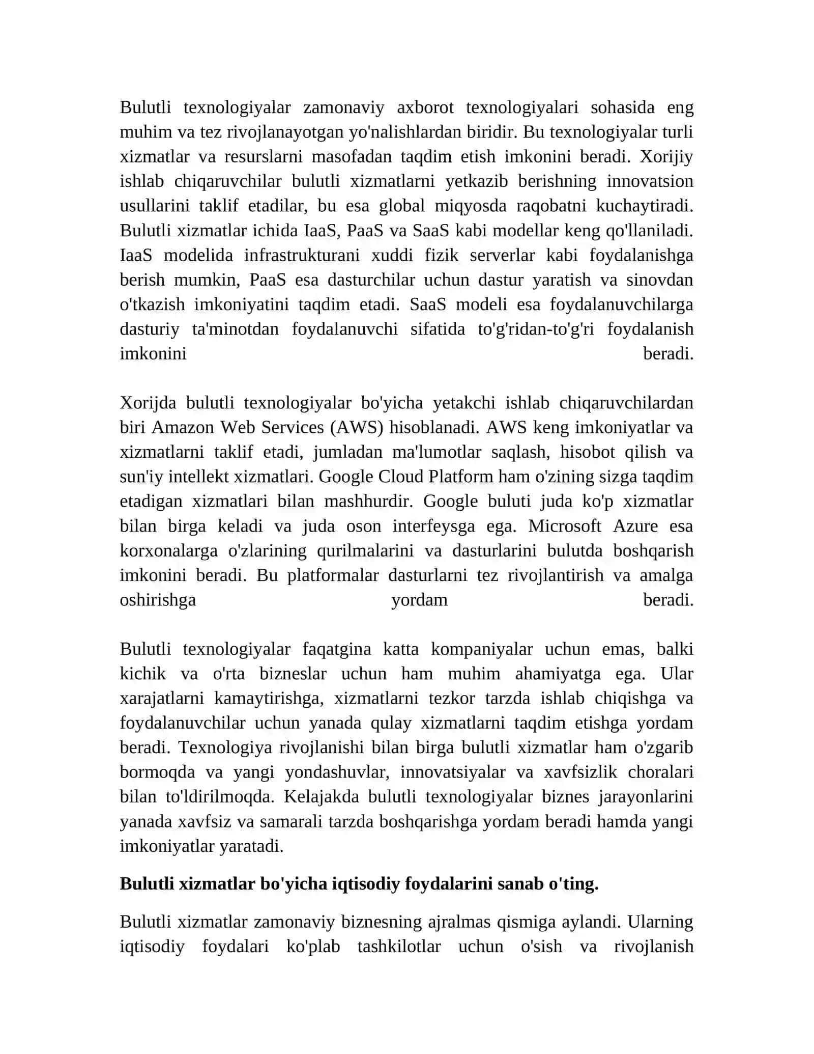 Bulutli texnologiyalar rivojlanishining xorij tajribasi 4
