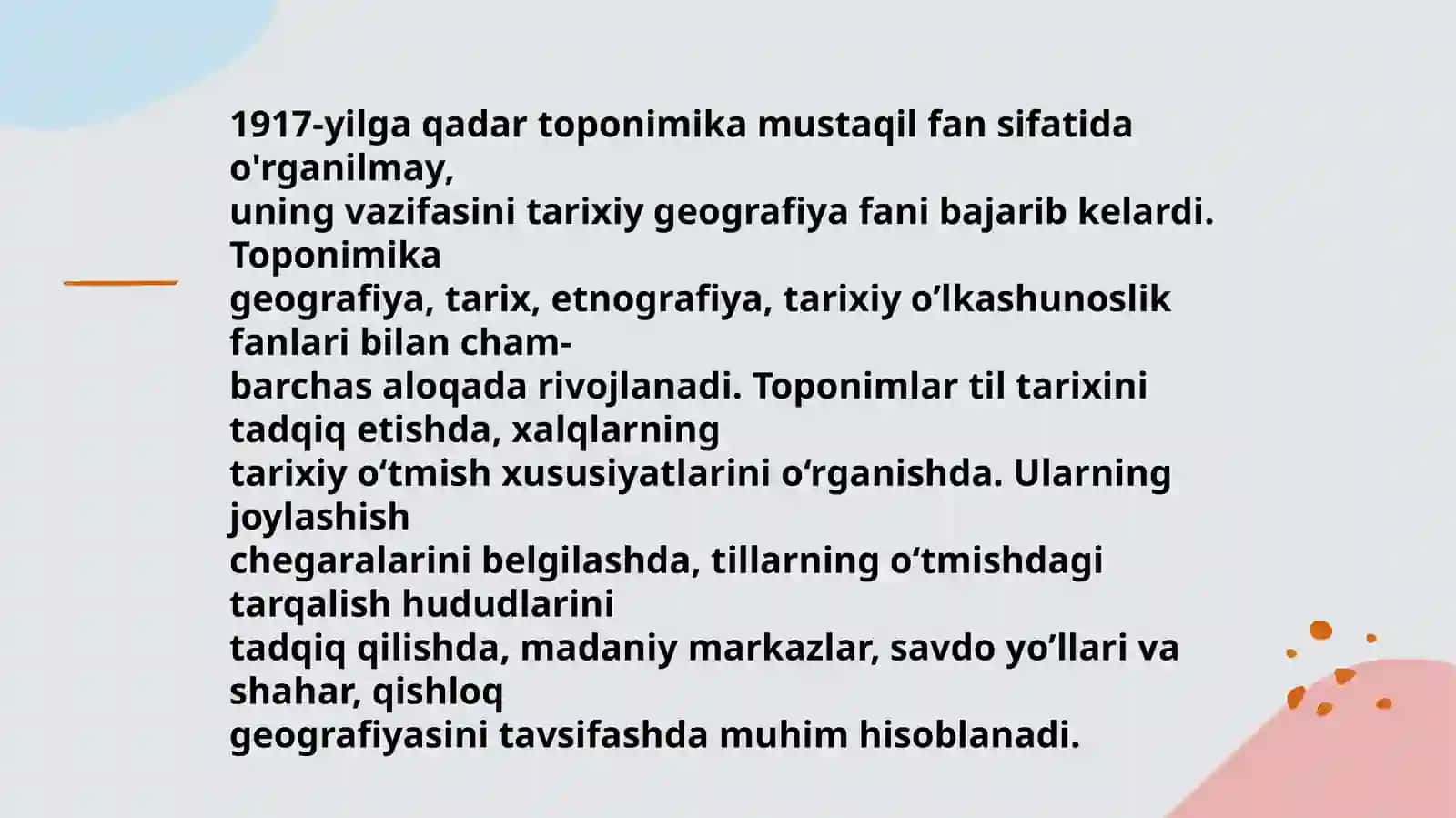 TOPONIMIKAO‘LKA TARIXINI O’RGANISHDA ASOSIY MANBALARDAN BIRI SIFATIDA 4