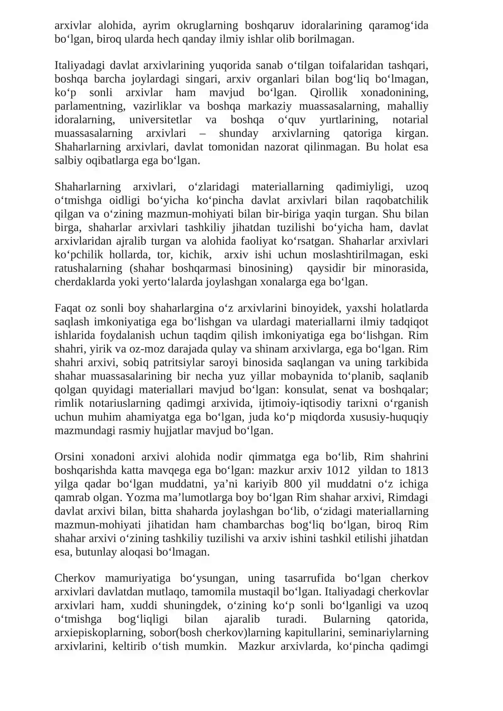 XIX–XX asr boshlarida Italiyada arxivlarni markazlashtirilishi 4
