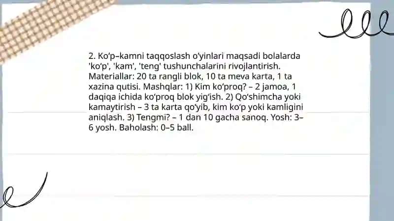 Sanash va raqam tanishini rivojlantirish oʻyinlari 4