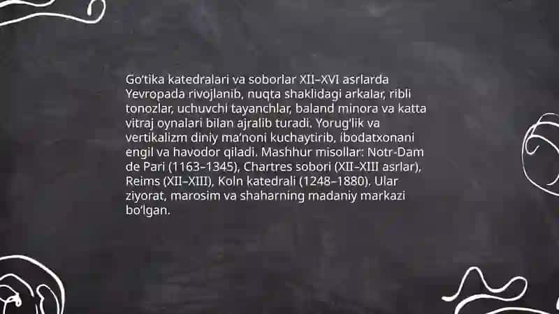 Goʻtika arxitekturasi: asosiy xususiyatlari 4