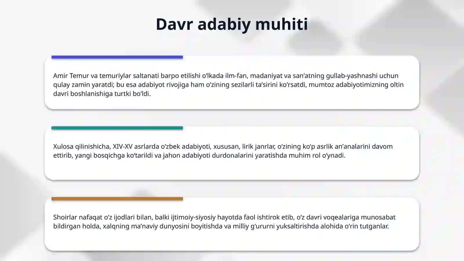 XIV-XV asrlar o'zbek adabiyotida lirik janrlar taraqqiyoti 4