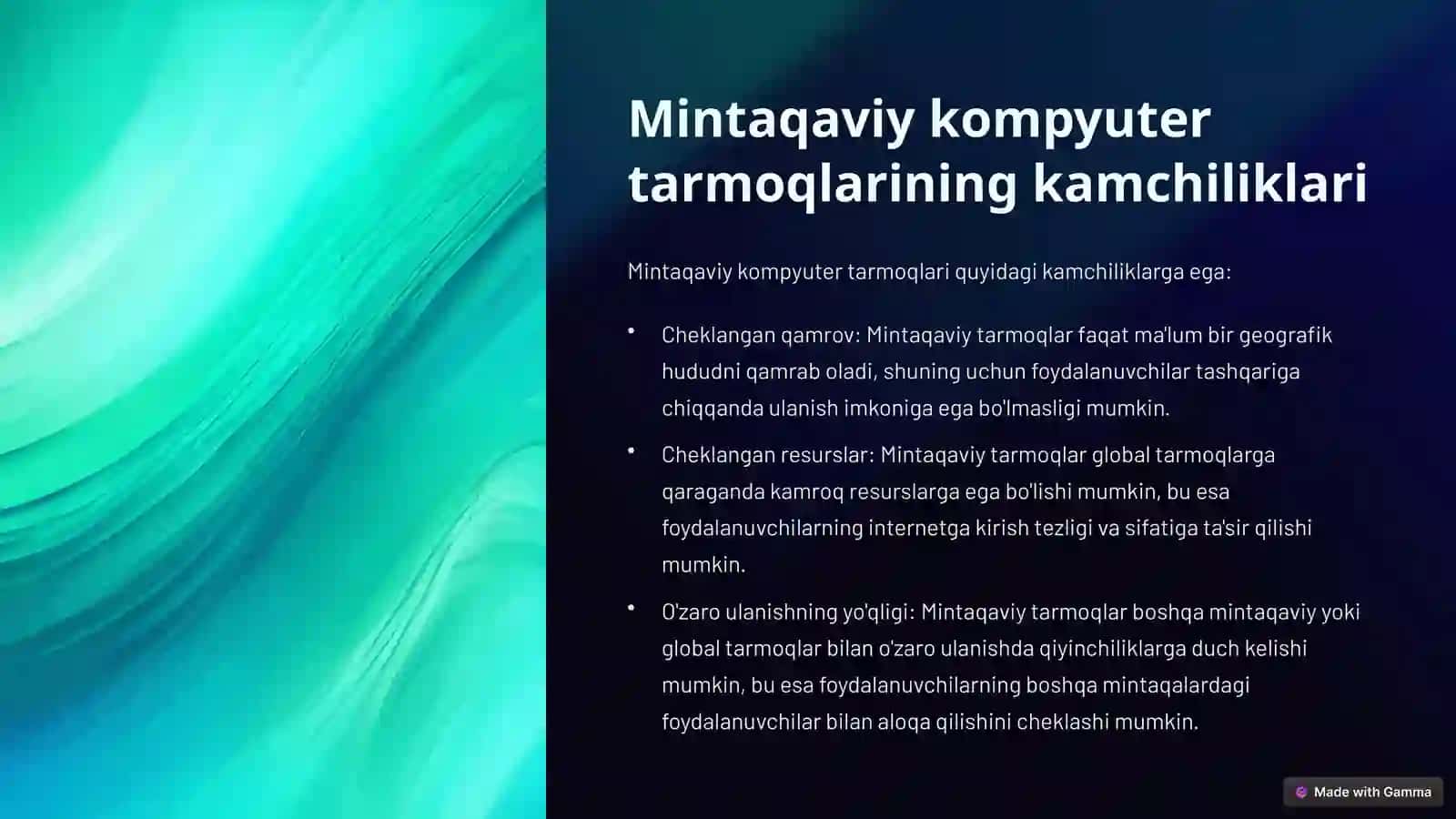 Mintaqaviy va global kompyuter tarmoqlari 4