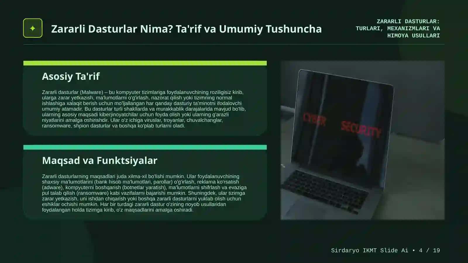 Zararli Dasturlar: Kiberxavfsizlikning Dolzarb Muammosi 4