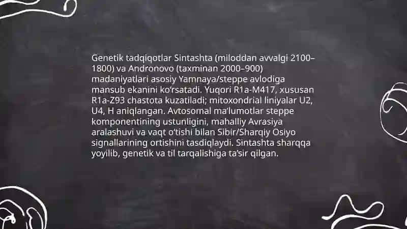 Miloddan avvalgi 2-ming yillikda o'rta osiyo etnogenetik tarixining ba'zi bir masalalari haqidama'lumot 4