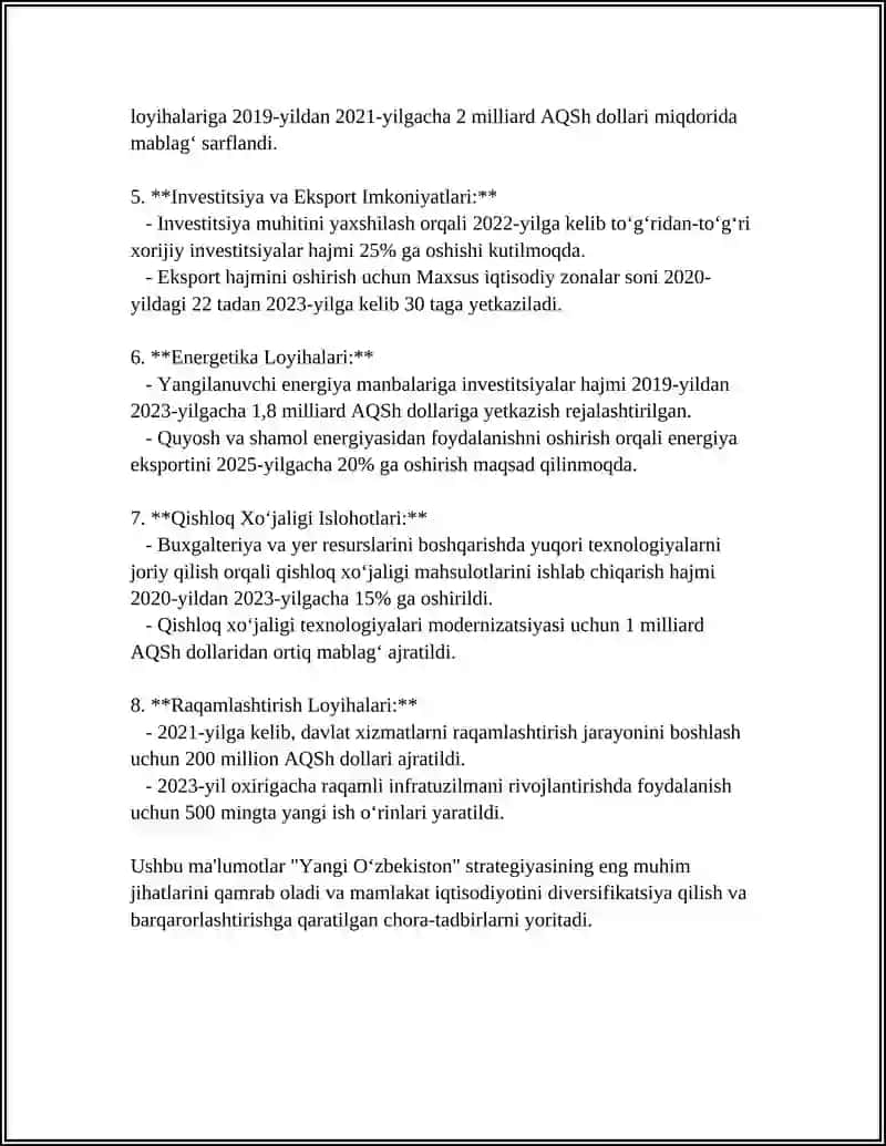 Yangi Oʻzbekiston: iqtisodiy islohotlar strategiyasi 4