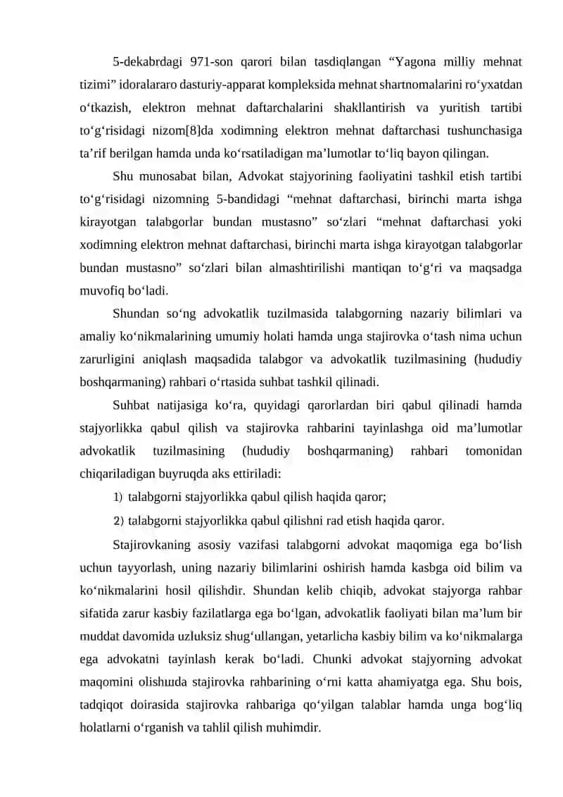 Advokat Maqomiga Ega Bo‘lish Tartibi 4
