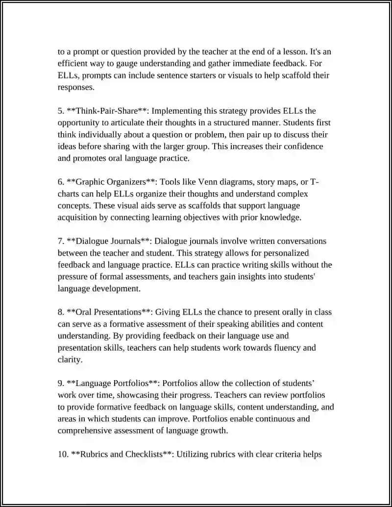 Formative Assessment Strategies for English Language Learners (ELLs) 4