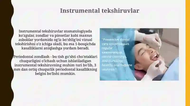 Stomatologiyada asosiy va qoʻshimcha tekshirish usullari 4