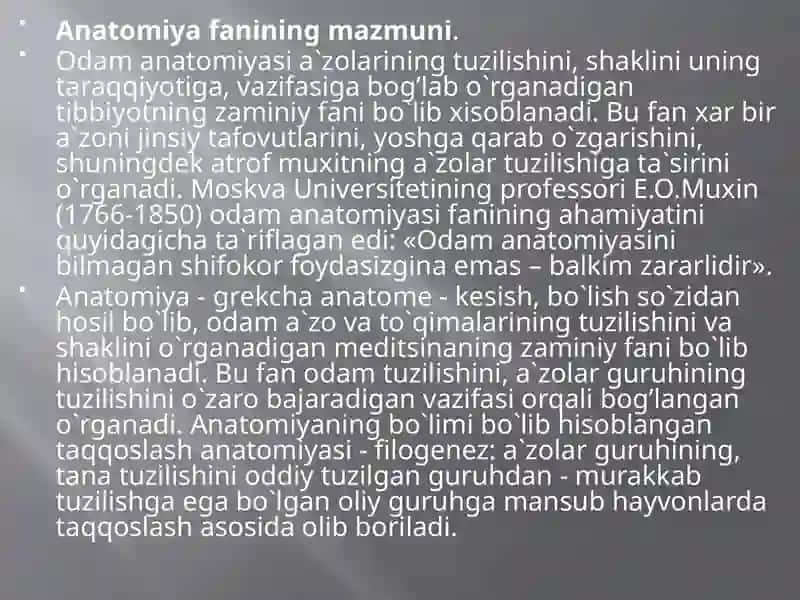 Anatomiya faniga kirish 4