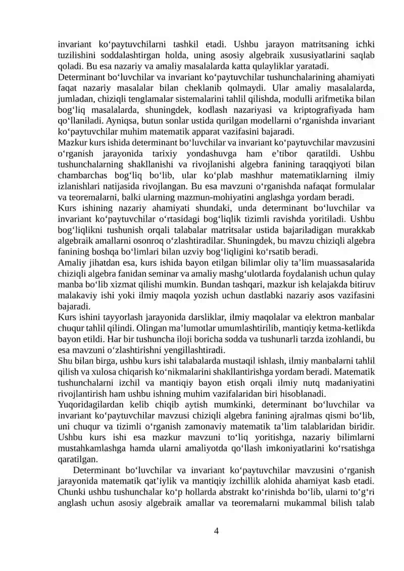 DETERMINANT BO‘LUVCHILAR NAZARIY ASOSLARI 4