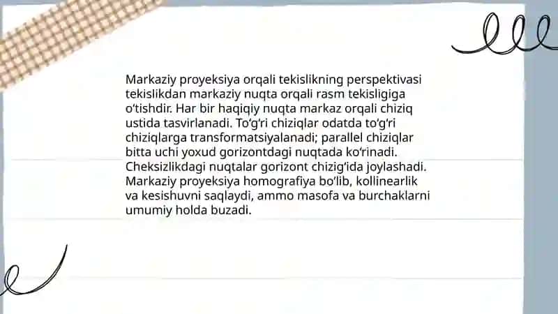 Tekislikning perspektivasi 4