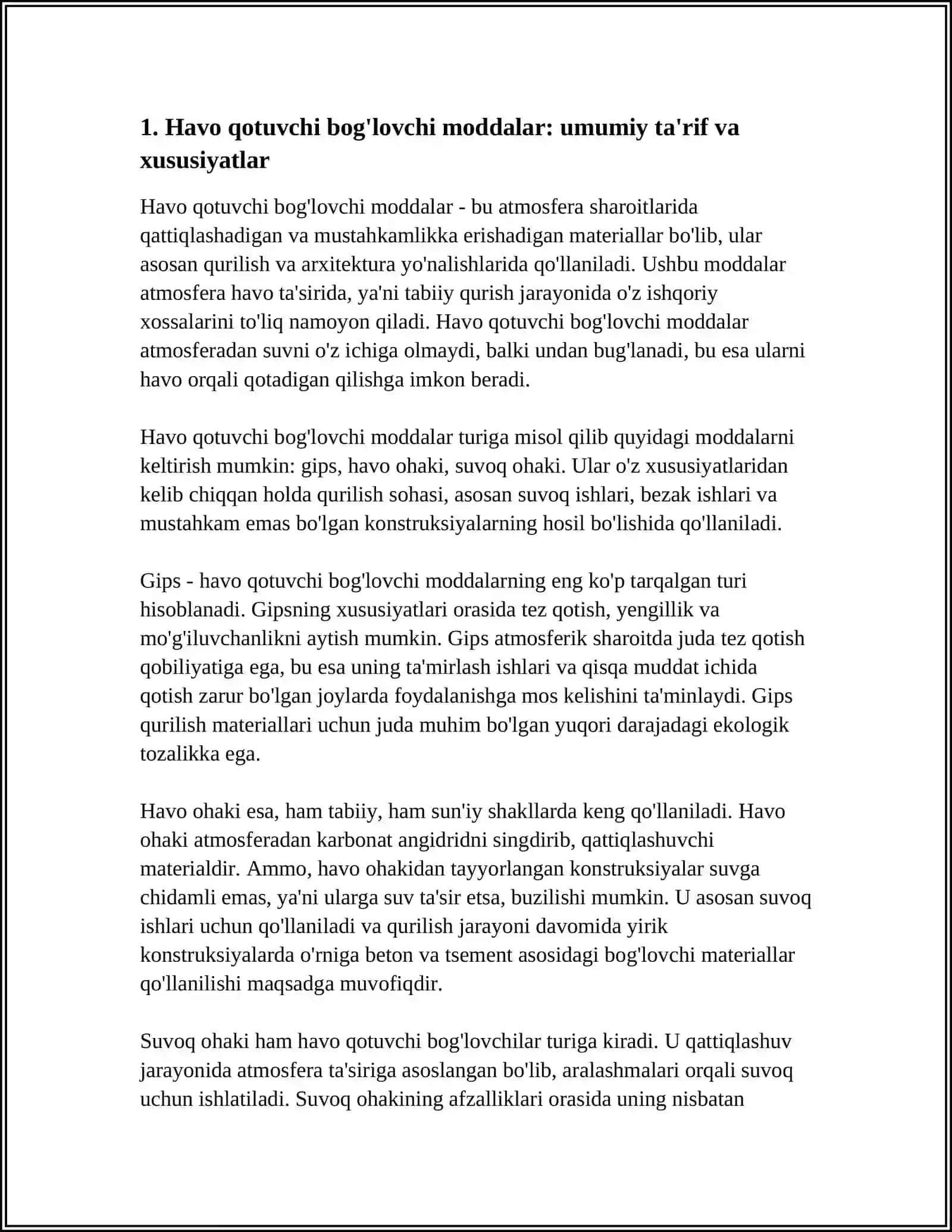 HAVODA QOTUVCHI BOG’LOVCHI MODDALARLAR, ULARNING TURLARI. ISHLATILISH SOHALARI 4