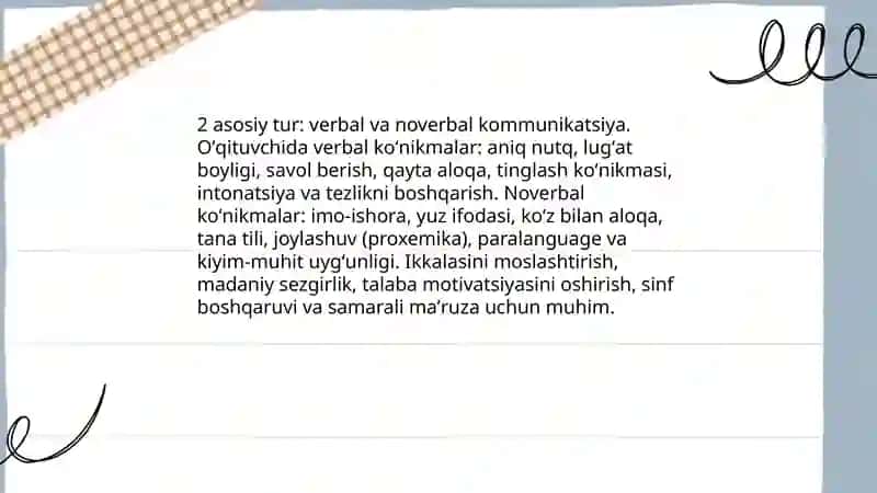 Oʻqituvchining kommunikativ qobiliyati 4