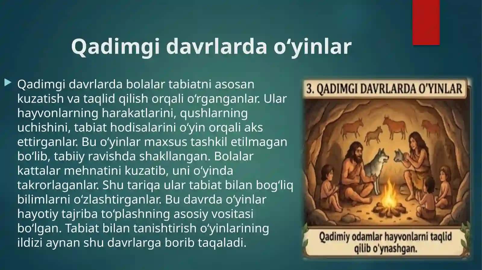 Tabiat bilan tanishtirish o’yinlarini vujudga kelishi tarixi 4
