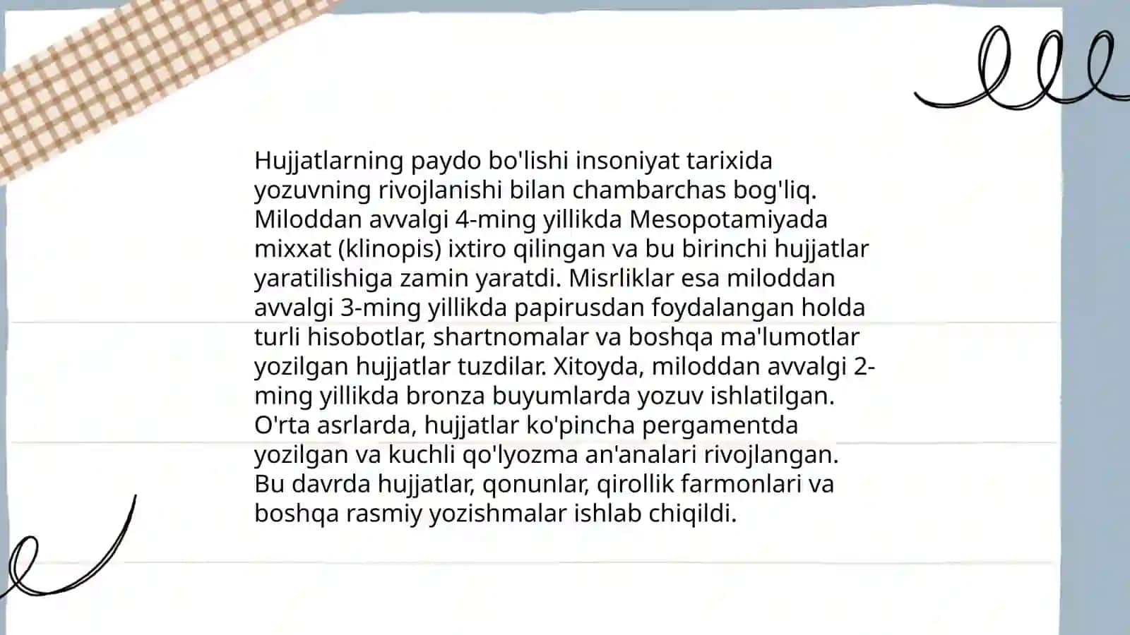 Hujjatlarning tarixiy evolyutsiyasi 4