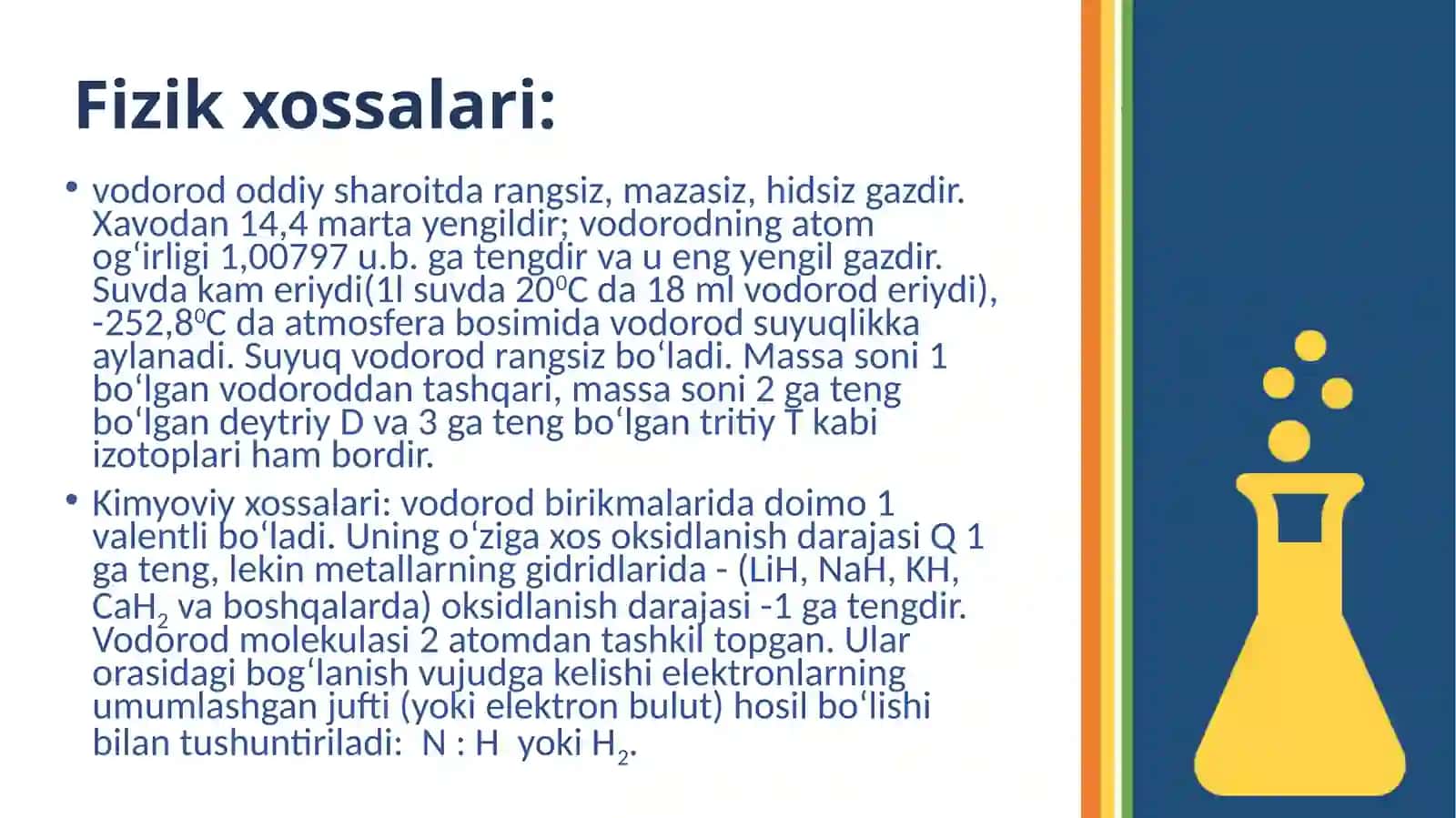 Vodorodning xususiyatlari va olish usullari 4