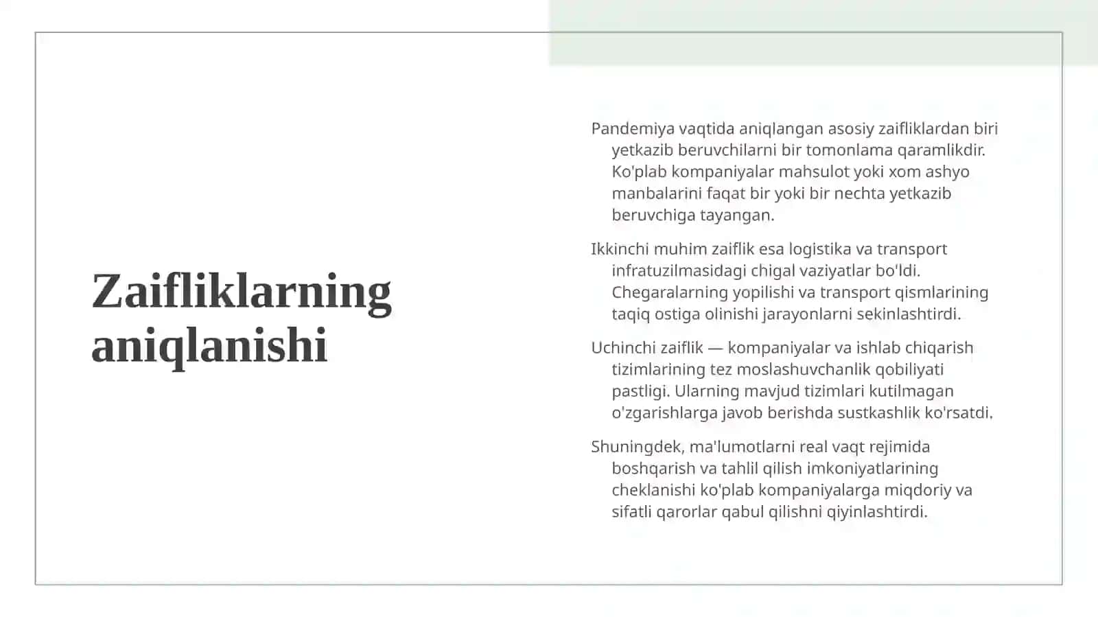 Global supply chain ( taminot zanjiri ) uzilishlari post pandemiya strategiyalari 4