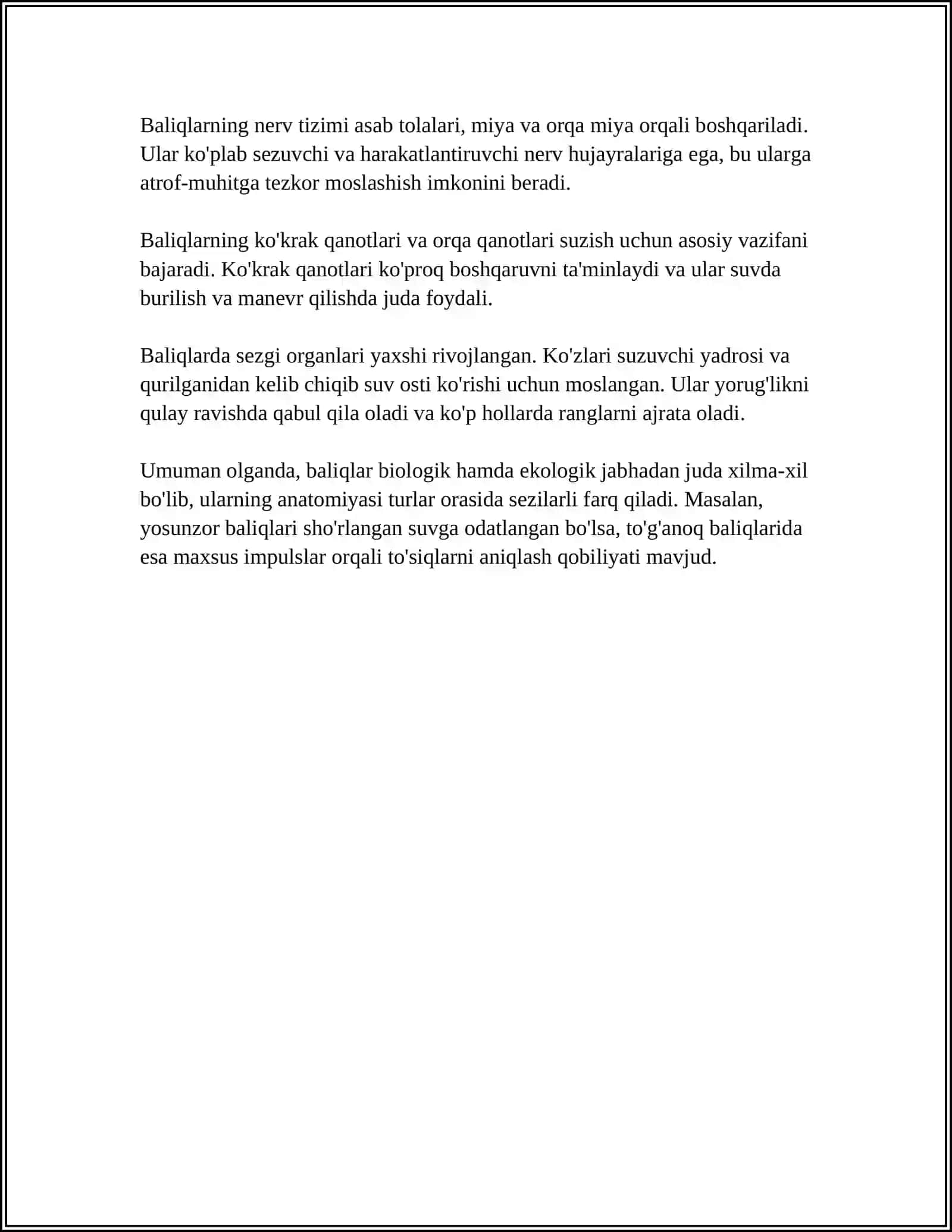 BALIQCHILIKDA URCHITILADIGAN BALIQLARNING BIOLOGIYASI REFERAT 4