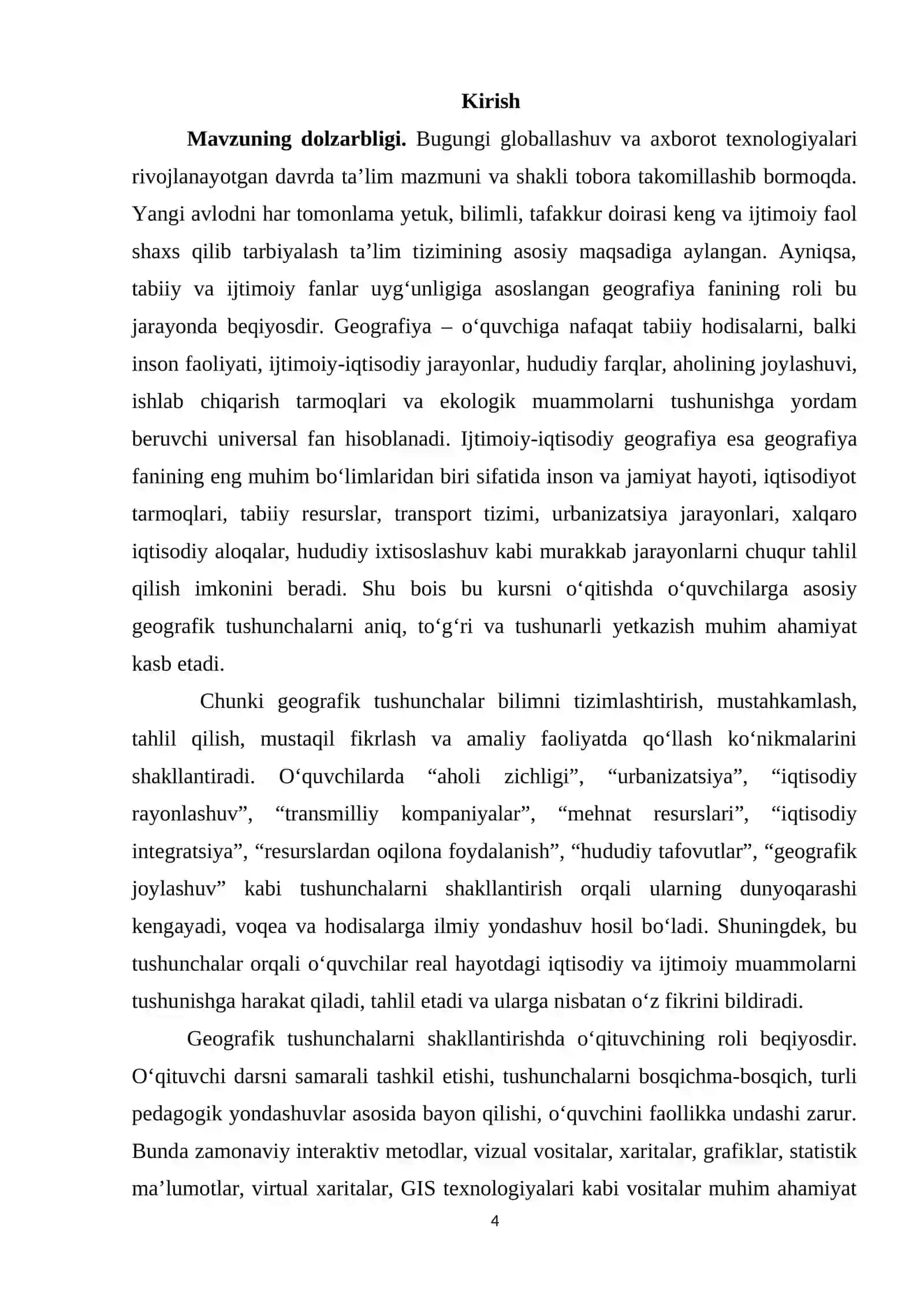 Ijtimoiy-iqtisodiy geografiya kurslarini o’qitishda asosiy geografik tushunchalarni shakllantirish 4