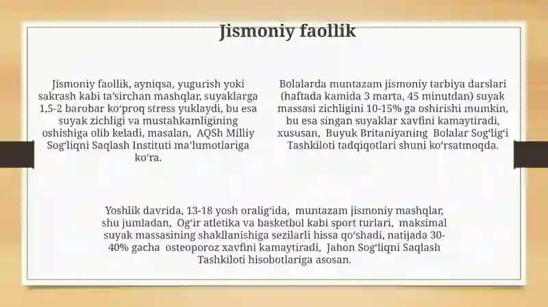 Suyakning o'sishi va rivojlanishiga ta'sir etuvchi omillar 4