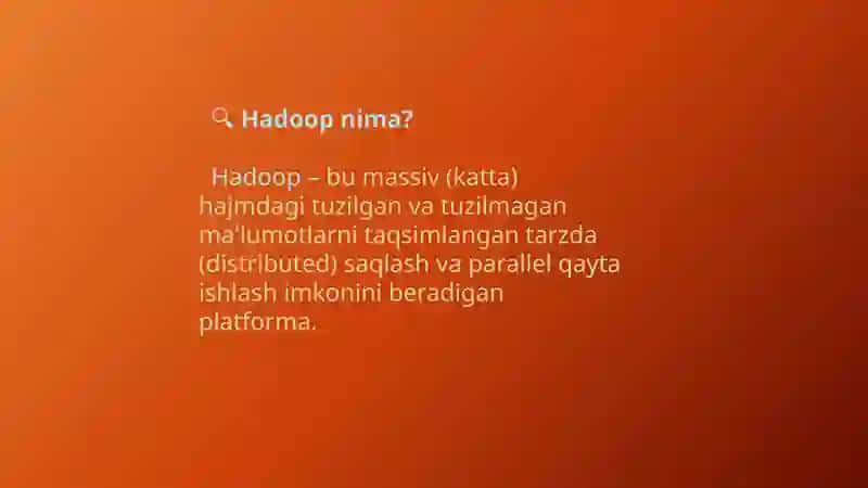Hadoop Texnologiyasi Haqida Taqdimot 4
