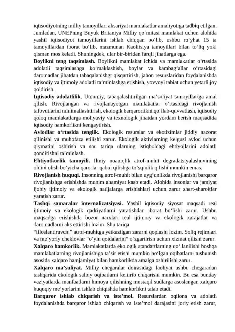Yashil iqtisodiyotga o‘tish tamoyillari 4