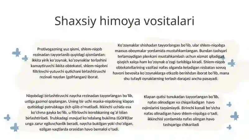 Shaxsiy himoya vositalari, maxsus vositalar, shaxsiy tibbiy vositalar va ulardan foydalanish 4