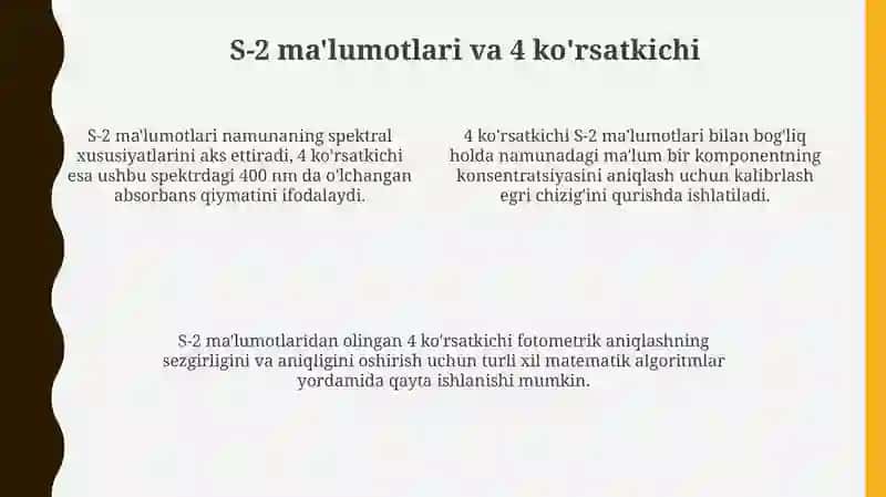 Ruxni tahlil va 5MAANS,S-2,4ishtirokidafotometrikaniqlash 4