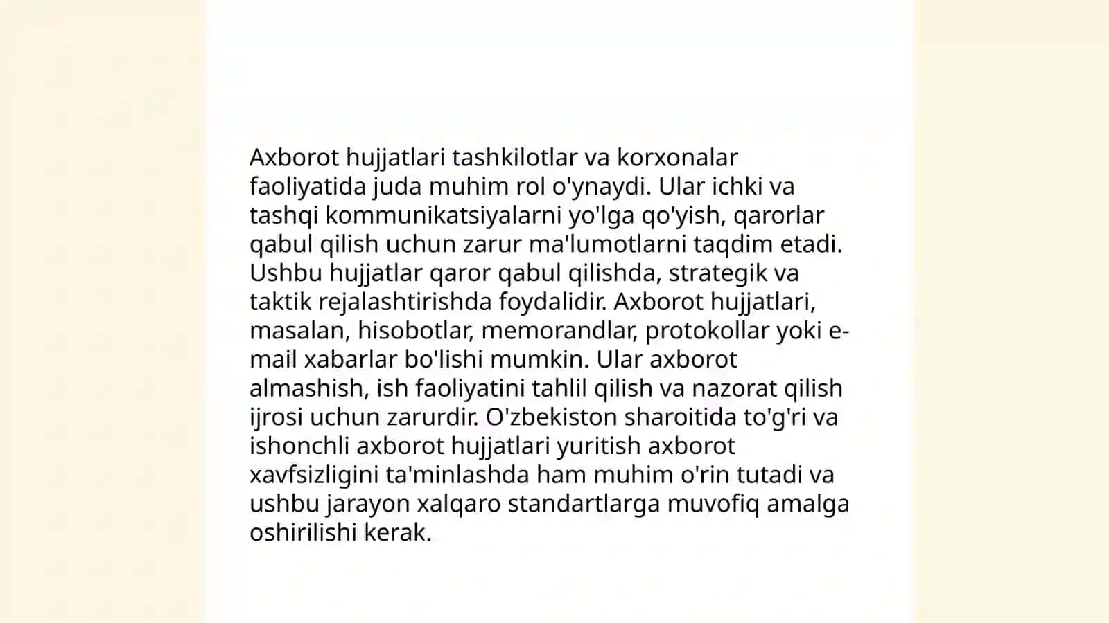 Maʼlumot axborot hujjatlari 4