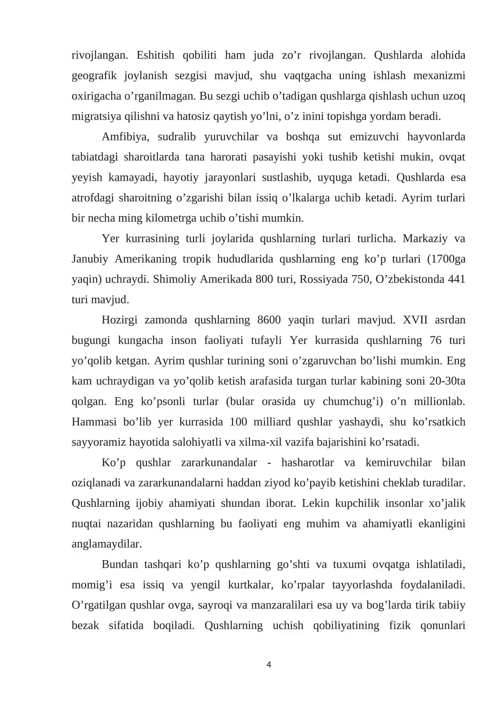 Namangan viloyatida keng tarqalgan qushlar va ularning bioekologik xususiyatlari 4