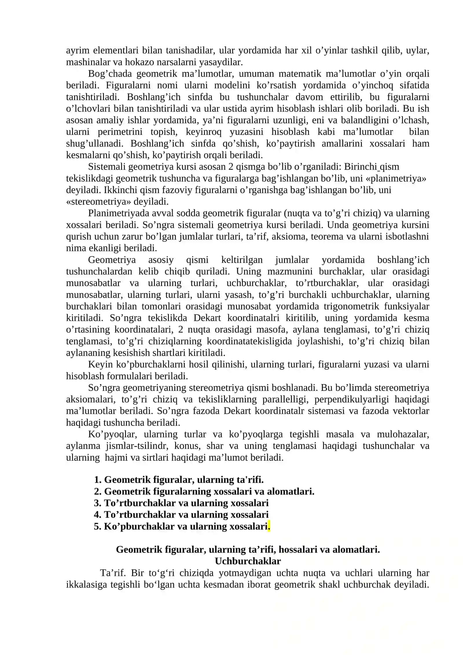 Geometriya elementlari 4