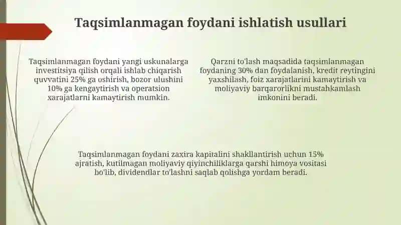 Taqsimlanmagan foydaning shakillanishi 4