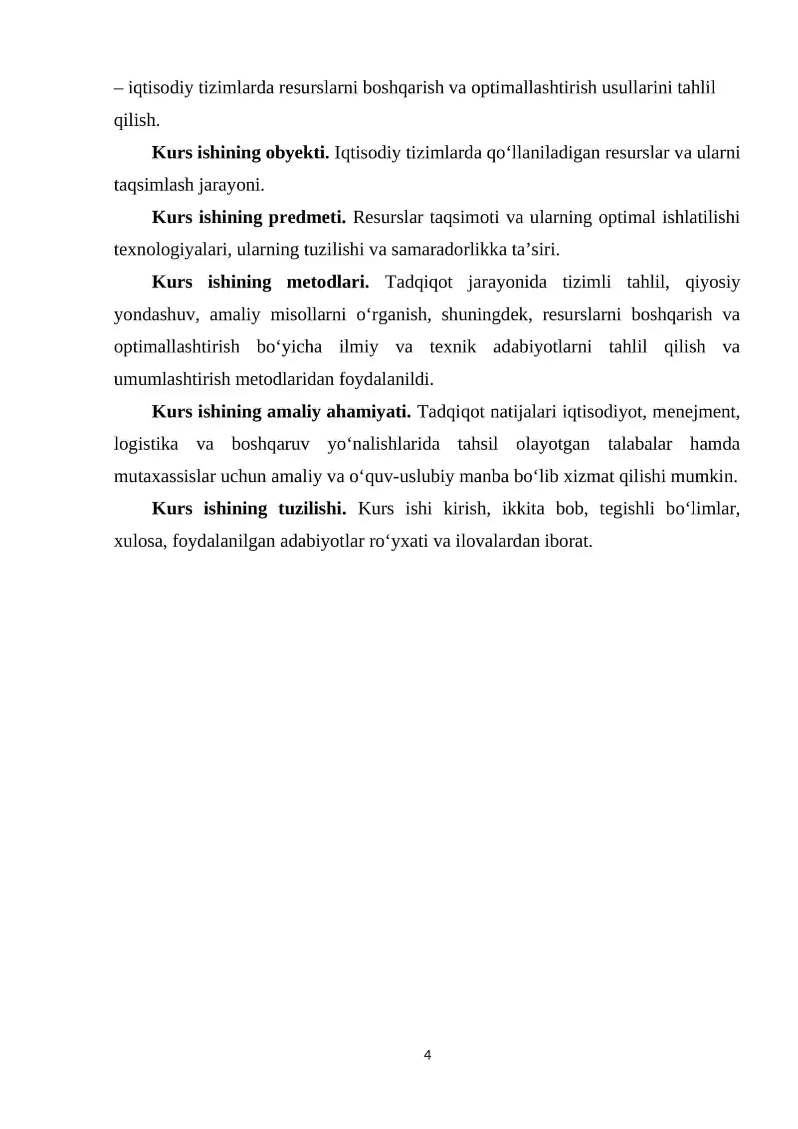 Resurslar taqsimoti va ularning optimal ishlatilishi 4
