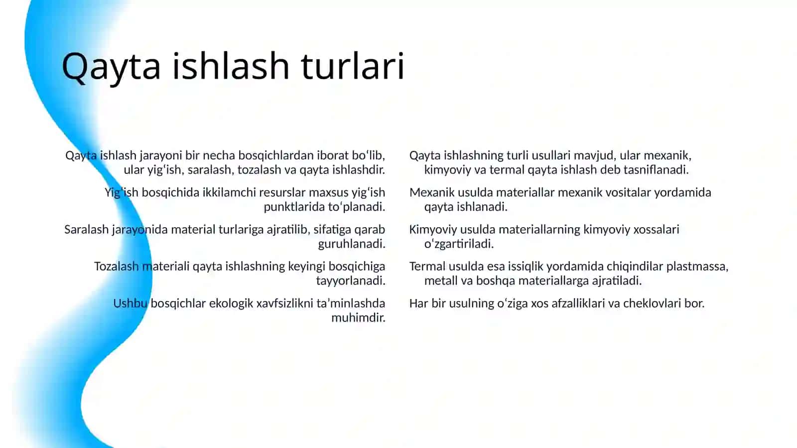 IKKILAMCHI RESURSLARDAN FOYDALANISHNING EKOLOGIK - IQTISODIY XUSUSIYATLARI VA YOʻNALISHLARI 4