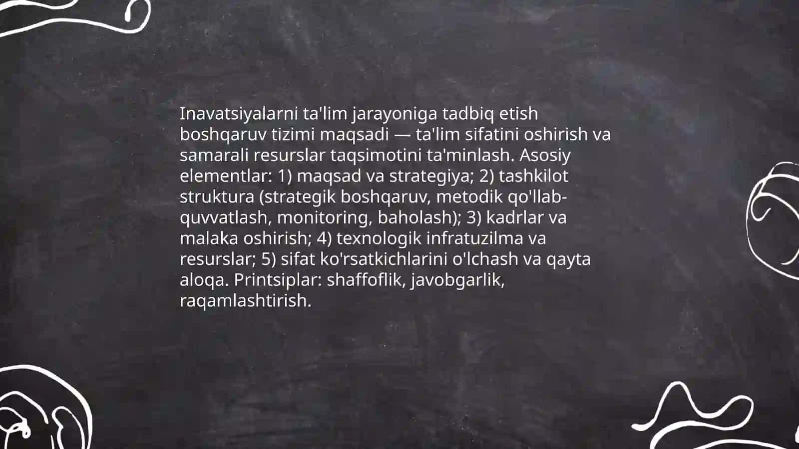 Inavatsiyon talim jarayoniga tadbiq etishning tashkiliy pedagogik asoslari 4
