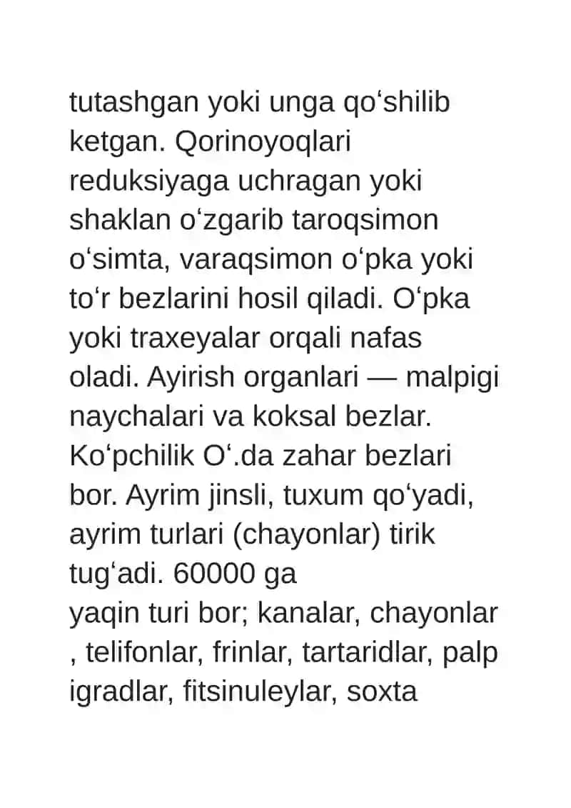 Tibbiyotda ahamiyatga ega bo‘lgan o‘rgimchaksimonlar 4