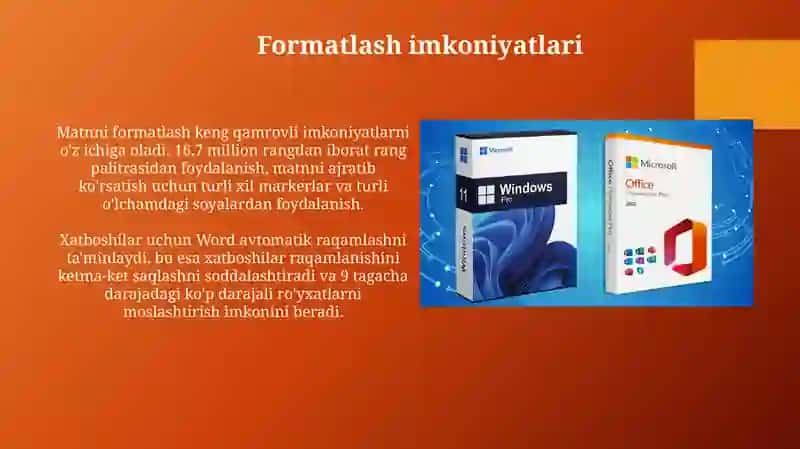 Microsoft Word: Asosiy Funksiyalardan Ustalikka 4