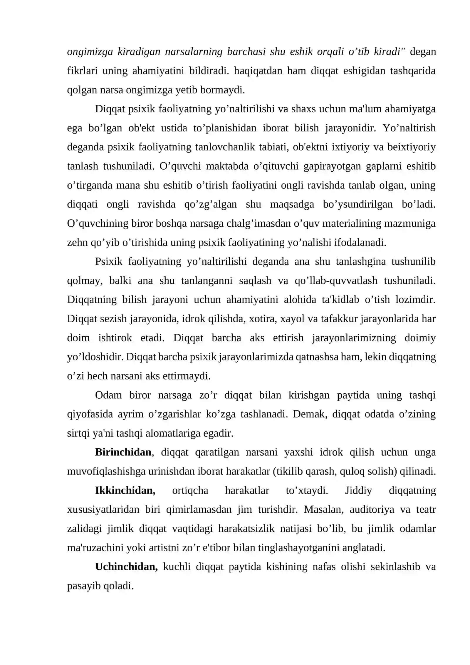 Diqqat xususiyatlari 4