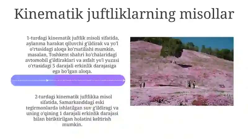 Kinematik juftlar va ularning klassifikatsiyasi 4