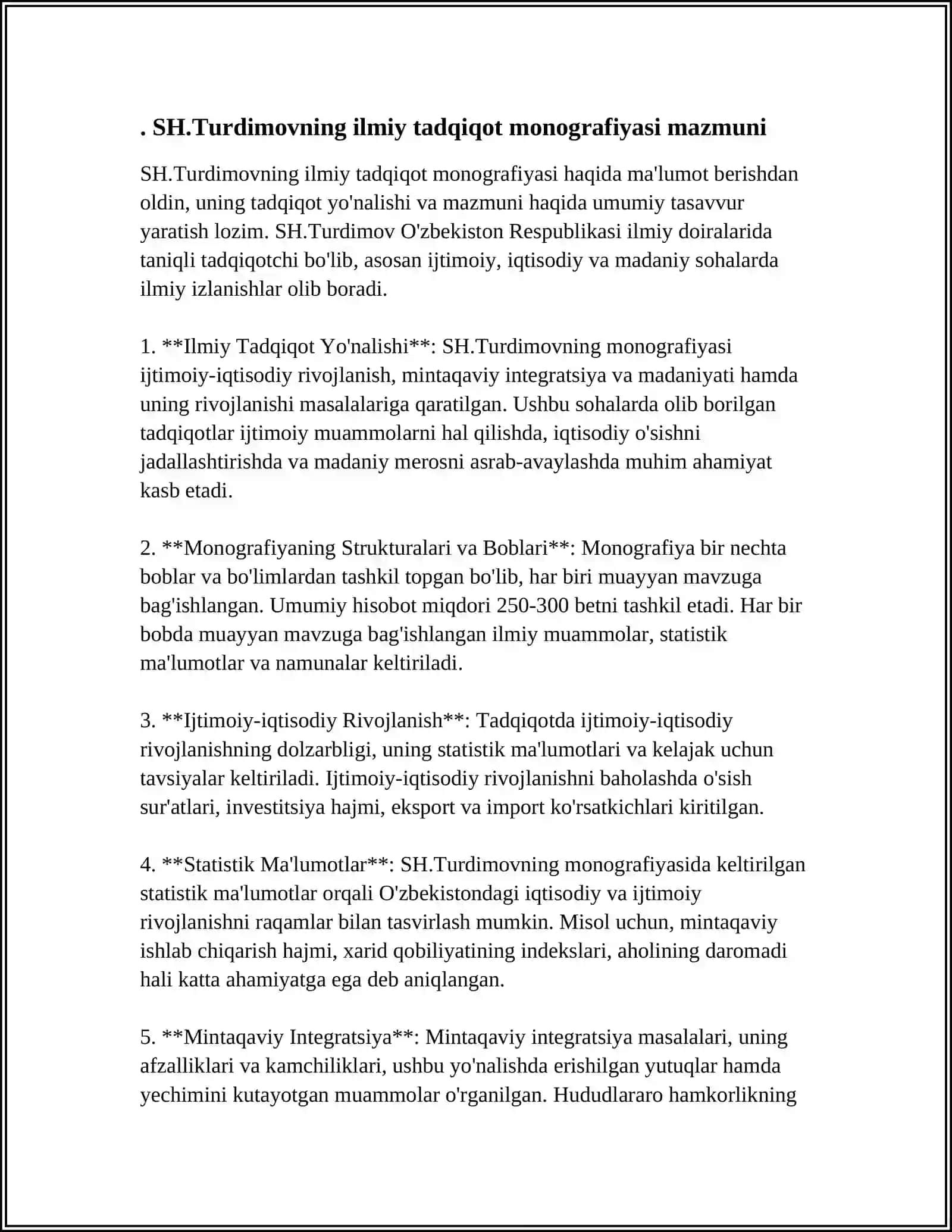 SH.TURDIMOVNING ILMIY TADQIQOT MONOGRAFIYASI BILAN TANISHISH VA MA'LUMOT YOZISH 4