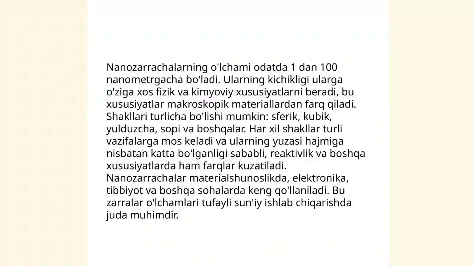 Nanozarrachalarni olinishi va tuzilishi molekulyar-kinetik xossalar 4
