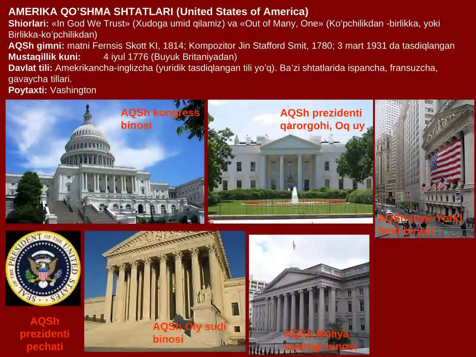 AMERIKA QO’SHMA SHTATLARI 4