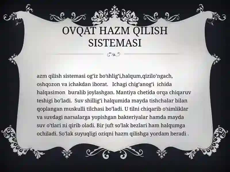 QORIN OYOQLILAR (GASTROPODLAR) HAZM QILISH SISTEMASI 4