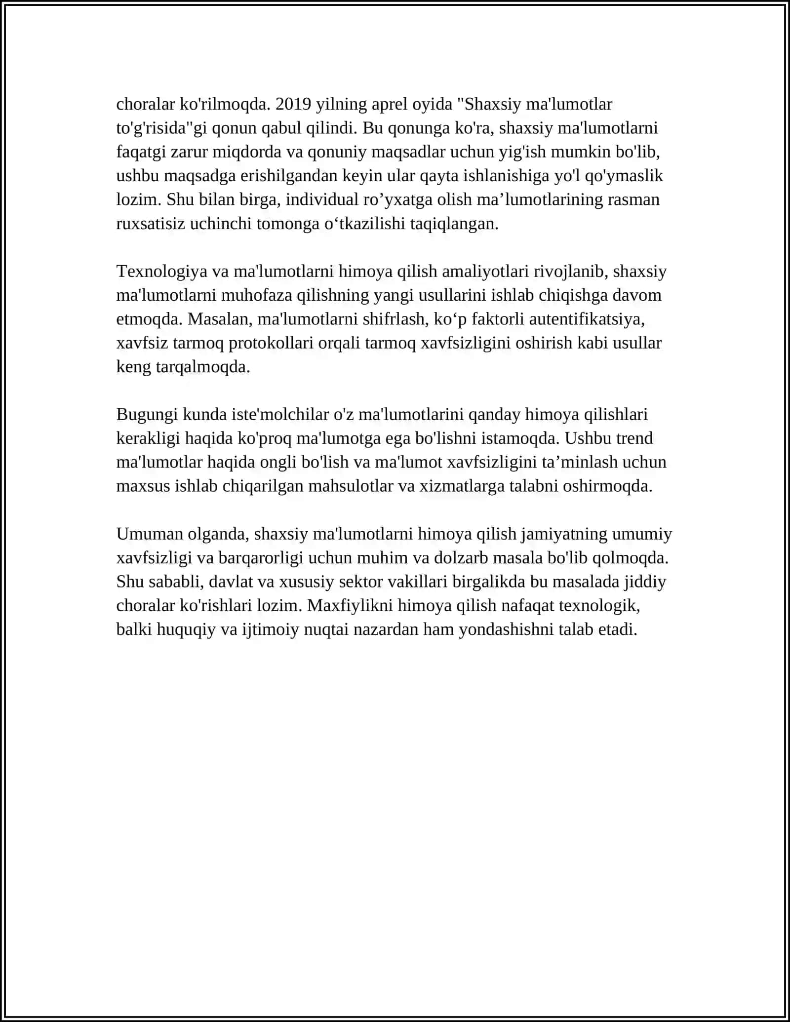 O‘ILA BILAN ISHLASHNING AXLOQIY TAMOYILLARI 4