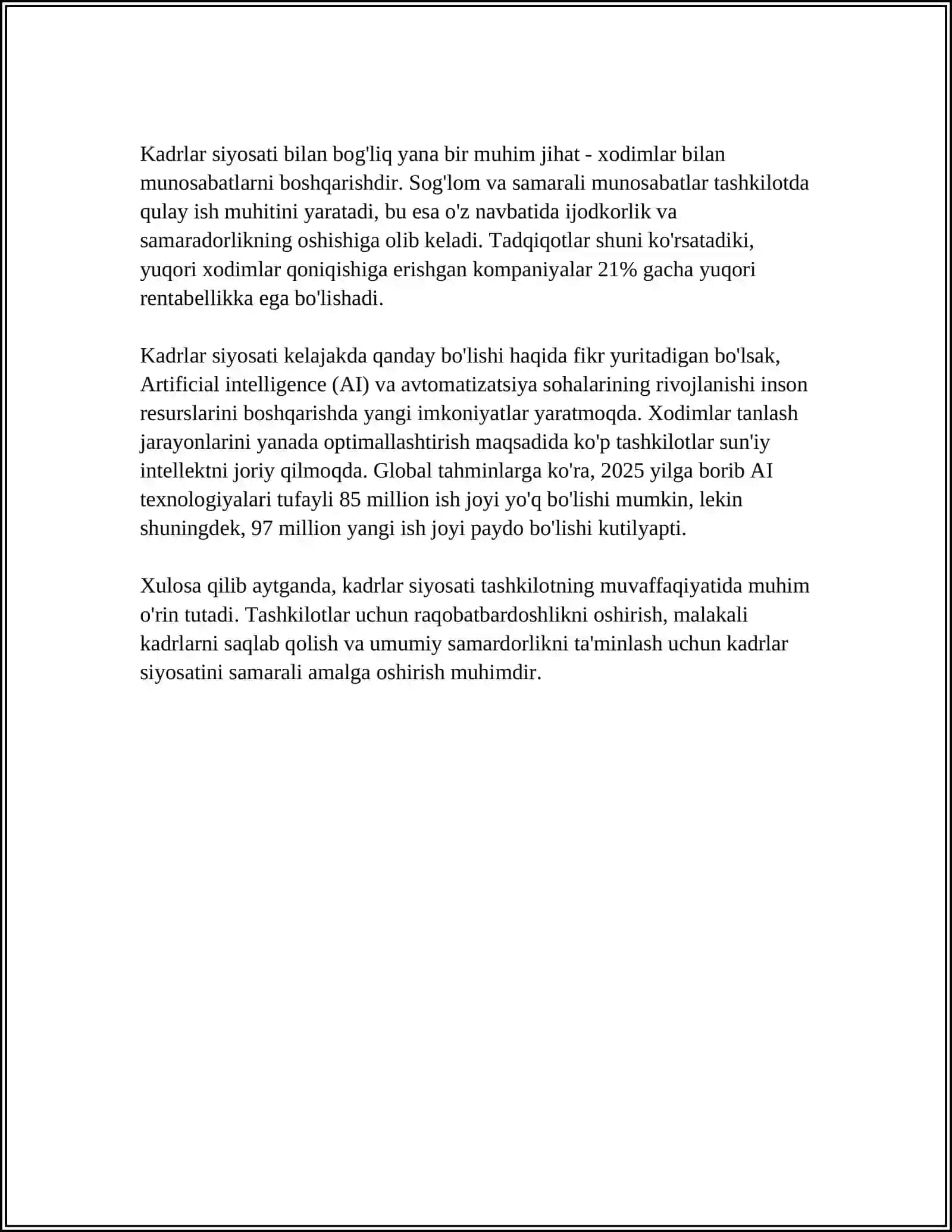 KORXONA VA TASHKILOTLARDA KADRLAR SIYOSATI 4
